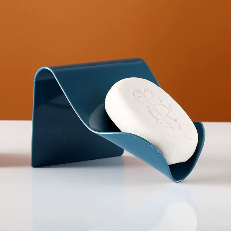 Wall Mounted Soap Dish Drain Soap Holder for Bathroom Self Adhesive Soap Dish Plastic Soap Container Bathroom Accessories