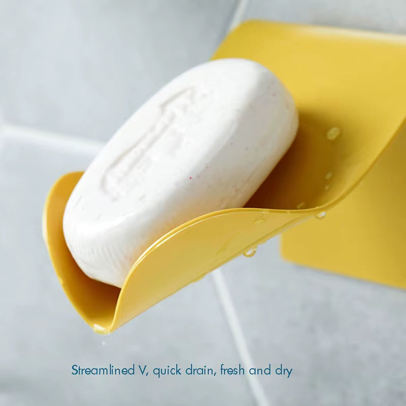 Wall Mounted Soap Dish Drain Soap Holder for Bathroom Self Adhesive Soap Dish Plastic Soap Container Bathroom Accessories