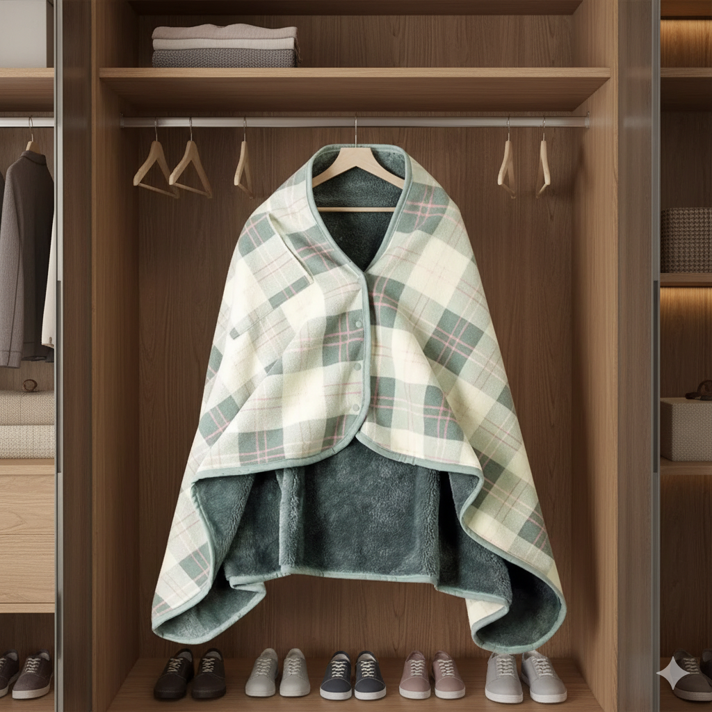 CozyWear Flannel Shawl Blanket Hoodie